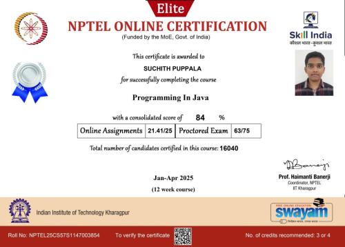 Suchith Programming in Java _Jan-April 2025_
